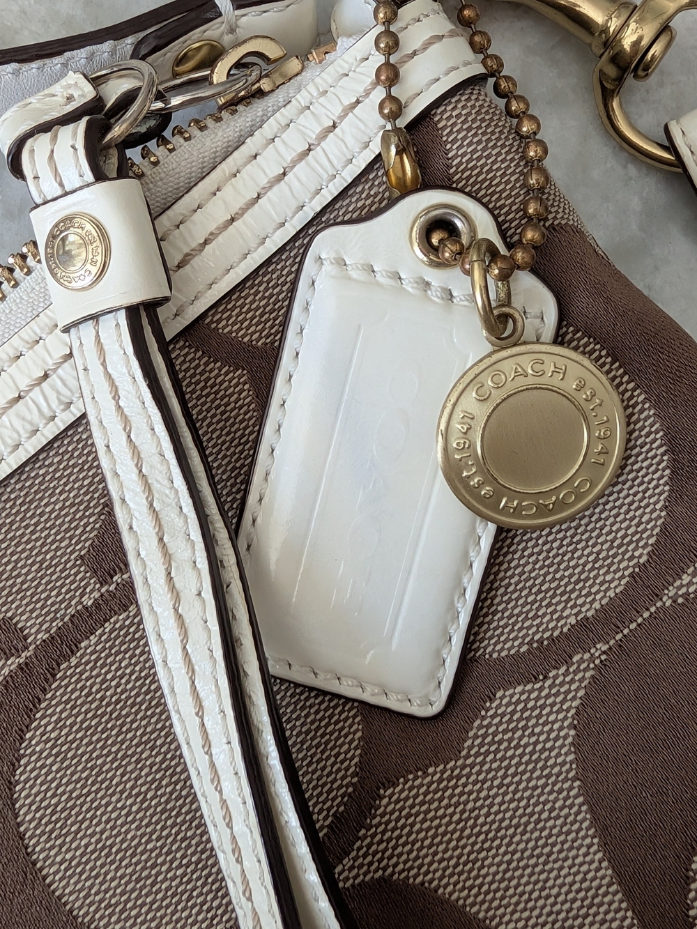 Coach Signature Canvas Crossbody & Shoulder Bag in Brown/Off-White - Picture 4 of 10
